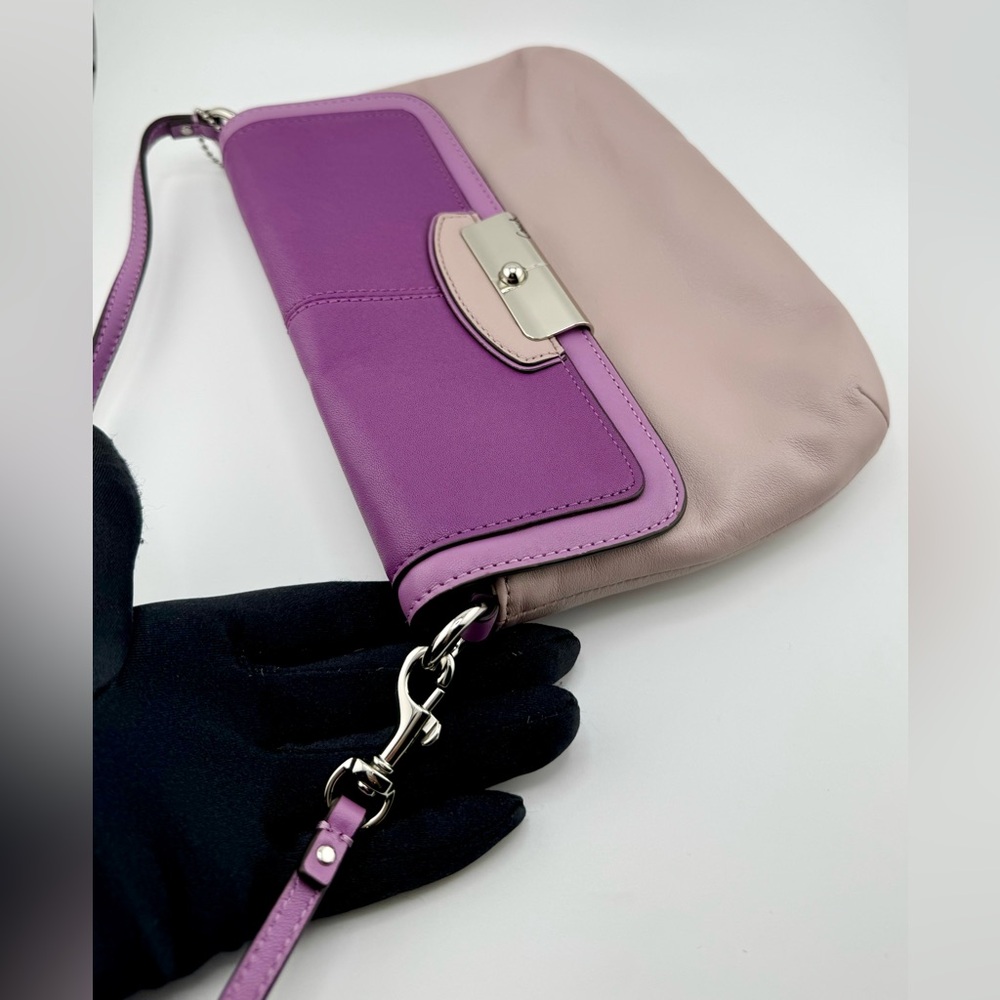 Coach Purple & Mauve Crossbody Bag Leather with Silver Hardware - Picture 11 of 12
